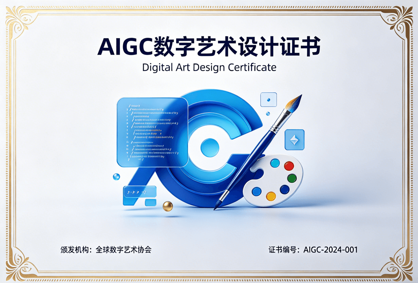 AIGC 数字艺术设计 证书样例